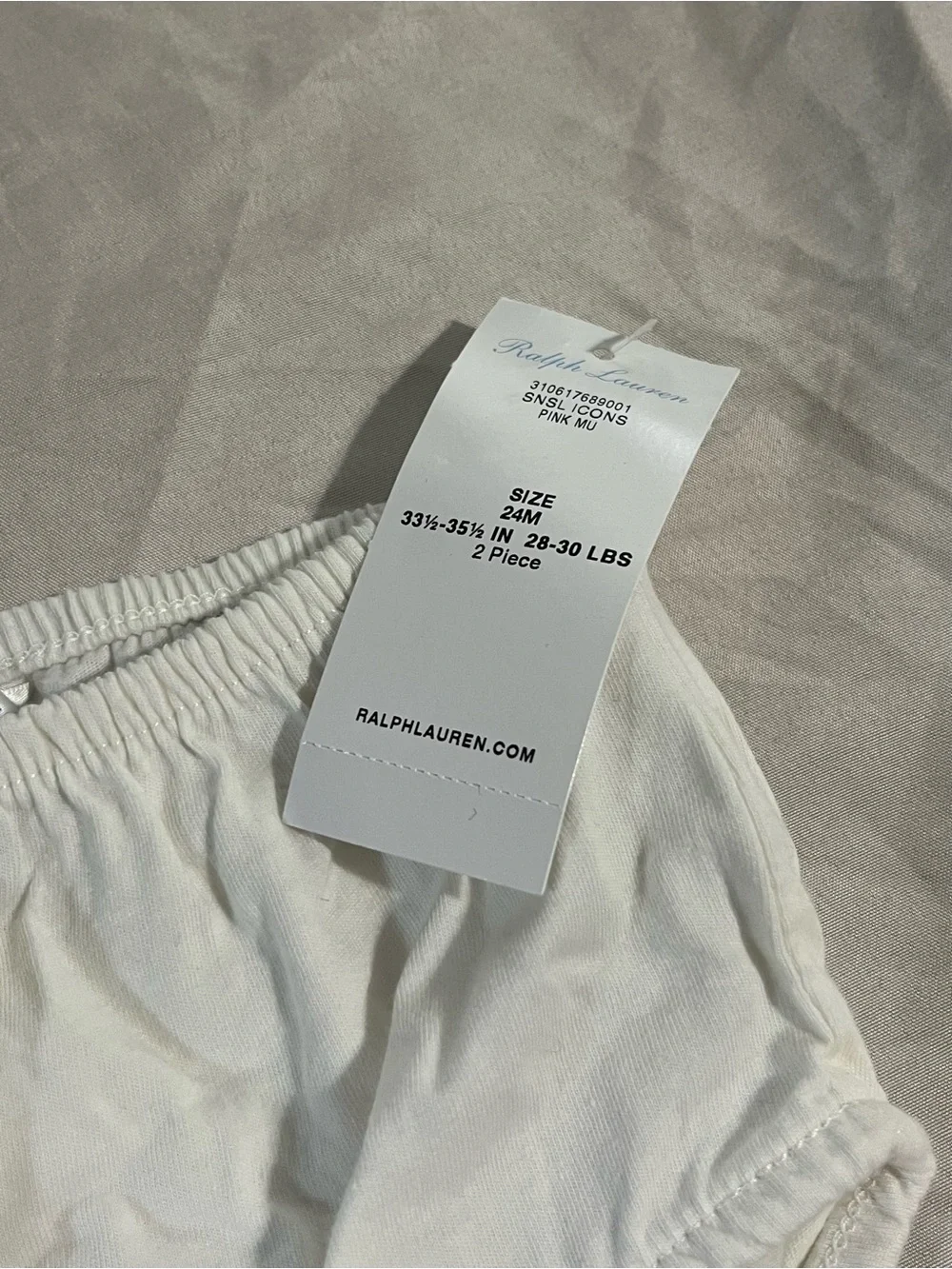 Ralph Lauren Kids Cream Cotton Briefs Girls Size 24 Months NWT